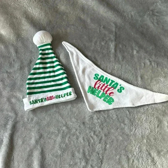 Baby Mode Other - ⭐️ Baby Mode - Santa's Little  Helper hat and bib set.